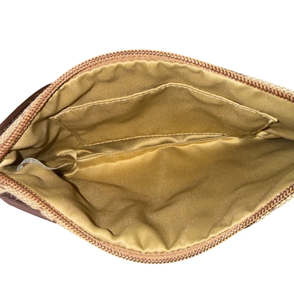 Coach 1941‎ Signature C canvas turn lock Wristlet Khaki Mahogany